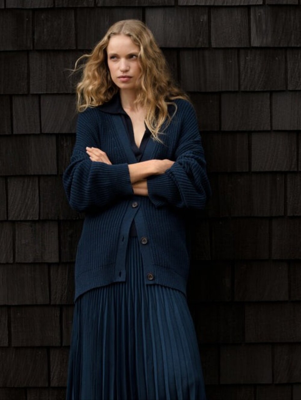 Jenni Kayne Cotton Navy Sweater Size L